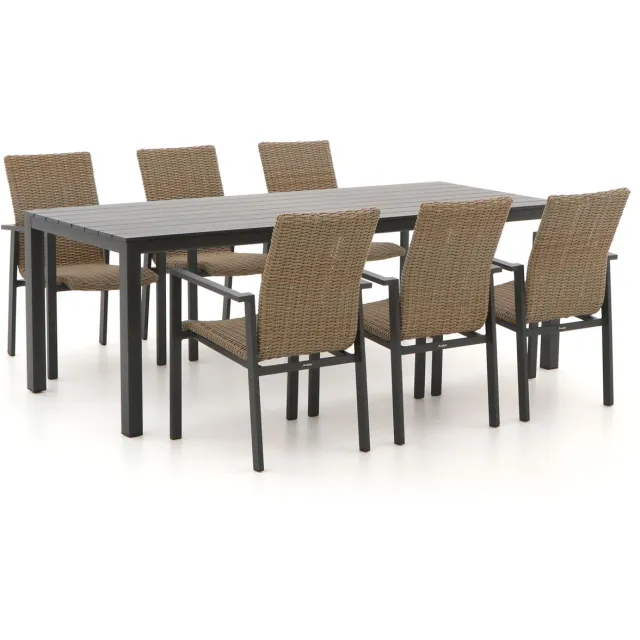 Manifesto Furniture Manifesto Villongo/ROUGH-S 220cm dining tuinset 7-delig stapelbaar