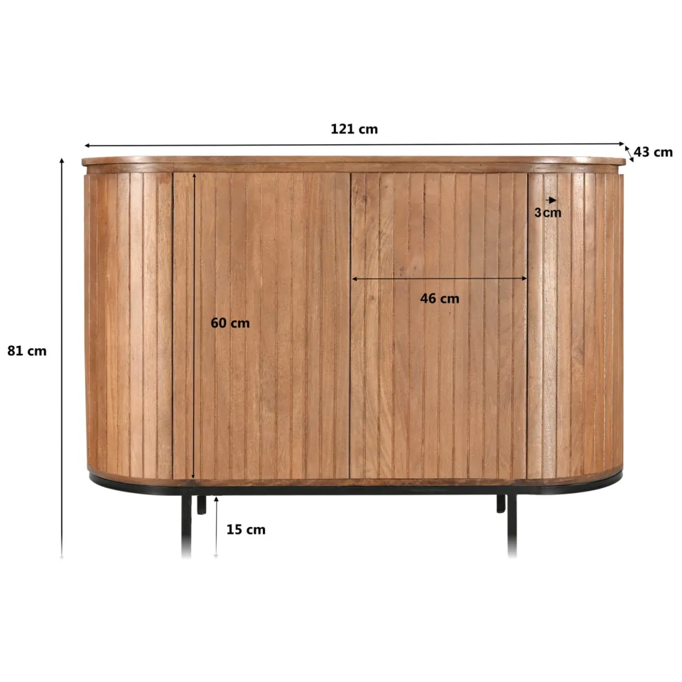 Livingfurn Noor smal dressoir naturel, foto 4