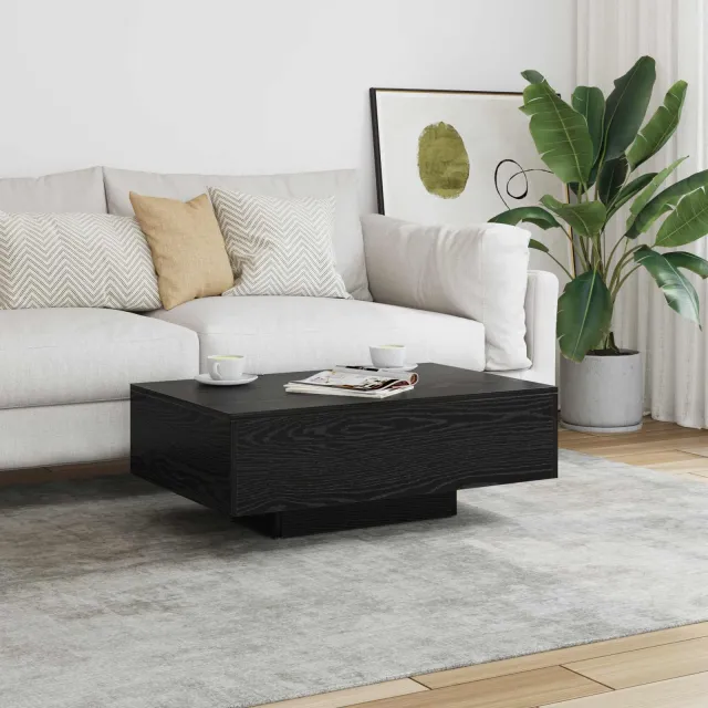 vidaXL Salontafel Zwart Eiken 85 x 55 x 31 cm
