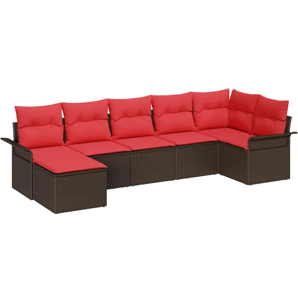 vidaXL Tuin Sofa Set Bruin poly rattan