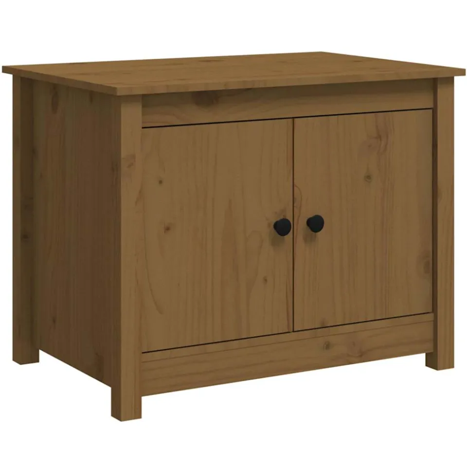 vidaXL Salontafel 71x49x55 cm massief grenenhout honingbruin