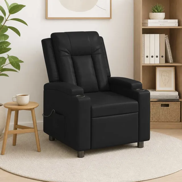 vidaXL Massage-relaxstoel Zwart 75 x 95 x 100 cm Stof, foto 2
