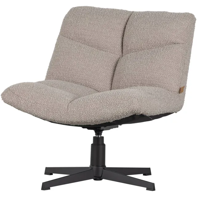 WOOOD Vinny Draaifauteuil - Bouclé - Zand - 80x75x75 sand