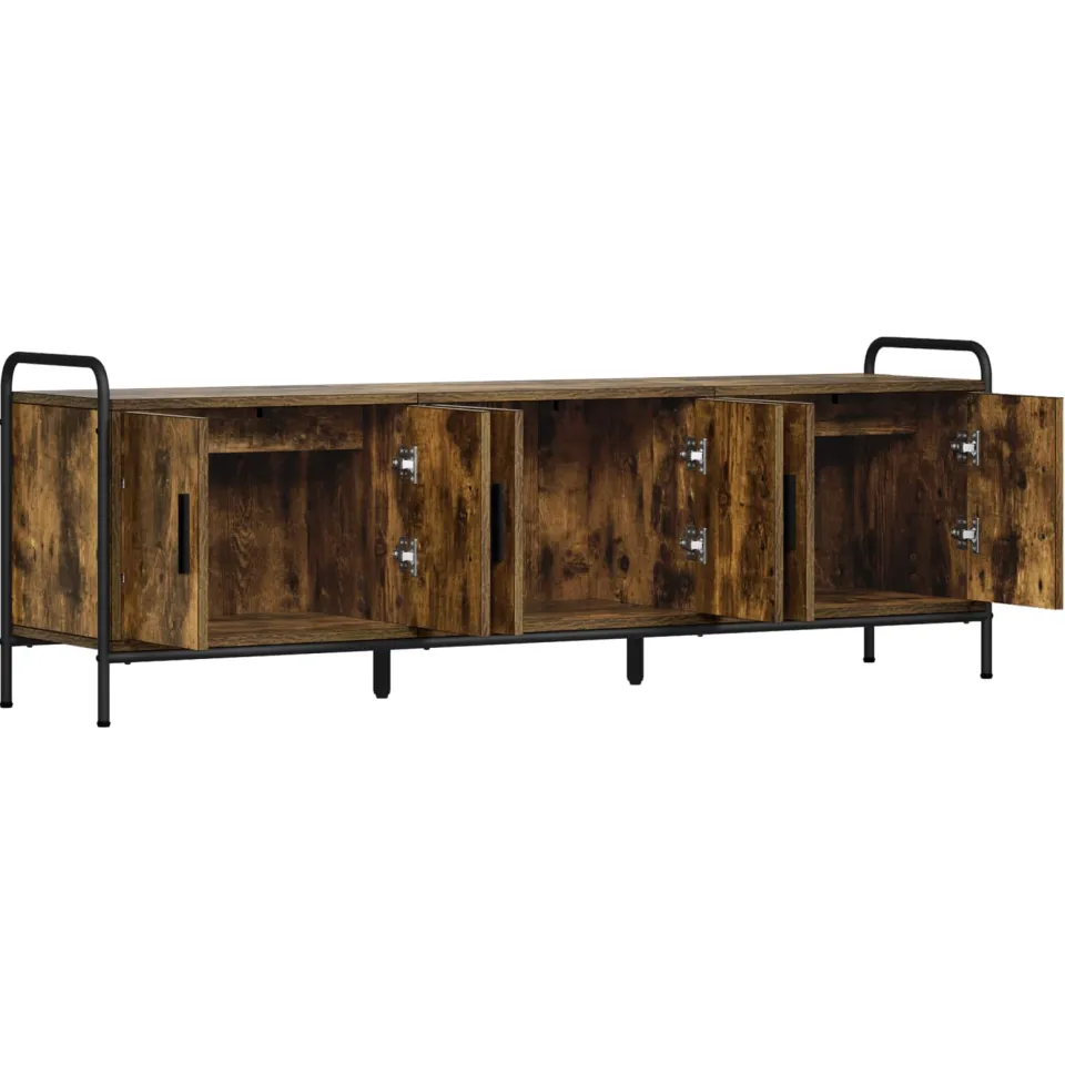 vidaXL Tv-meubel 146 x 33 x 50 cm Gerookt eiken Bewerkt hout