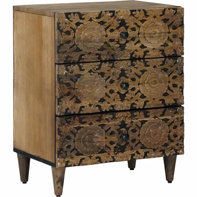 vidaXL Bed kast Bruin 50 x 33 x 60 cm Massief Mango Hout