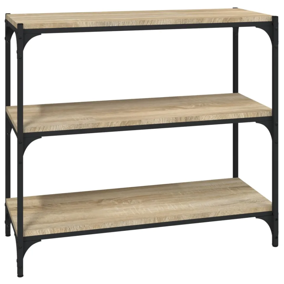 vidaXL Boekenkast 80x33x70,5 cm hout en staal sonoma eikenkleur Bruin