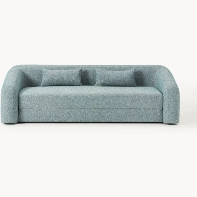 Westwing Collection Bouclé slaapbank Eliot (3-zits) Blauw