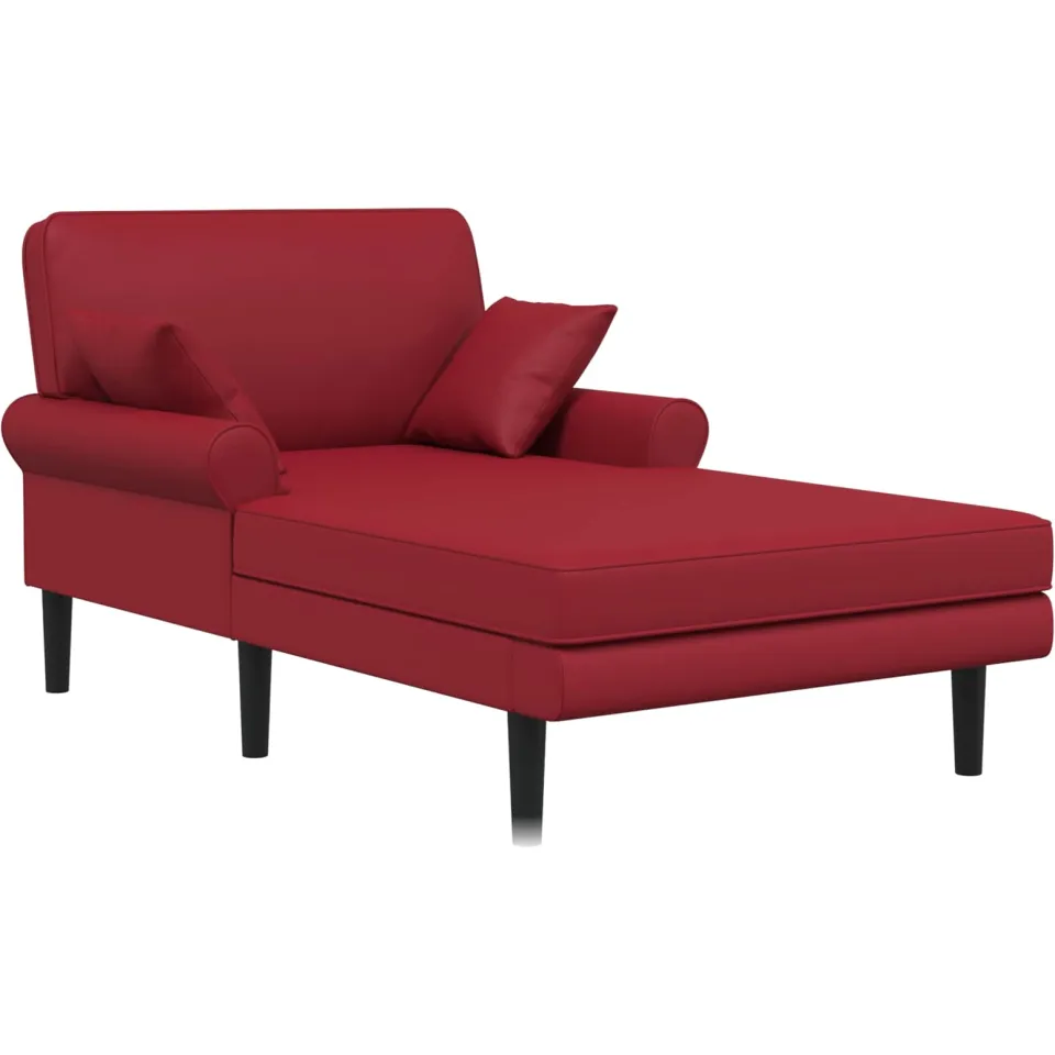 vidaXL Chaise longue Wijnrood Kunstleer, foto 3