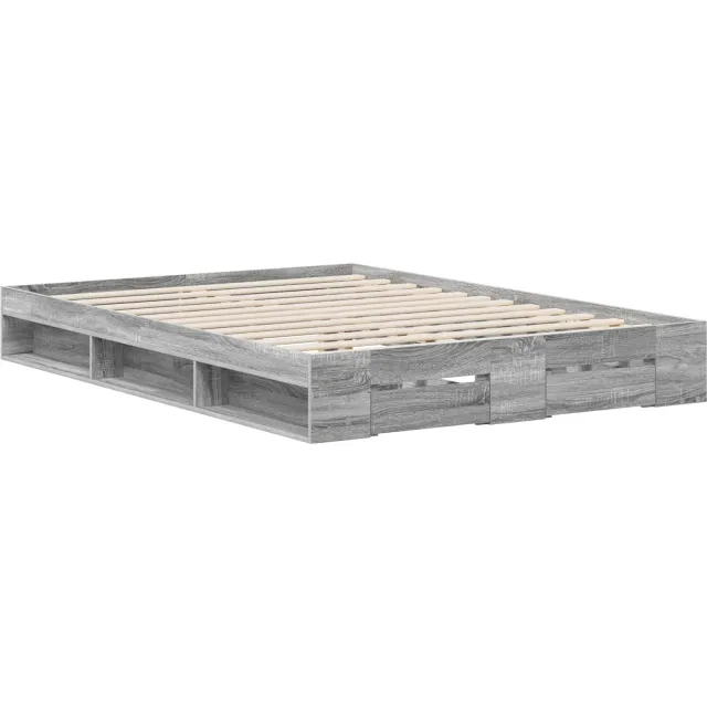 vidaXL Bedframe 2 st Grijs Sonoma 120 x 190 cm Bewerkt hout