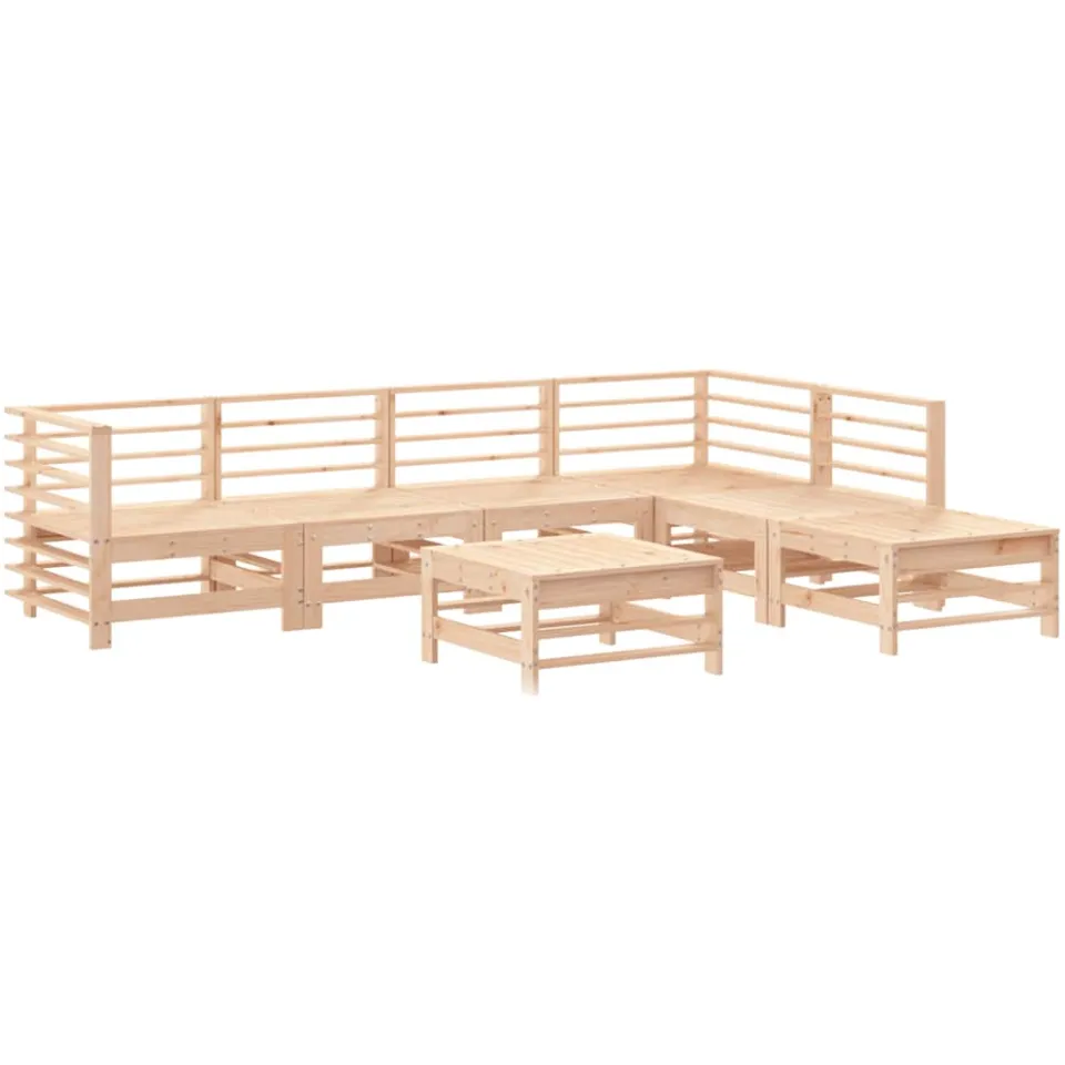 vidaXL 7-delige Loungeset massief grenenhout bruin, foto 3