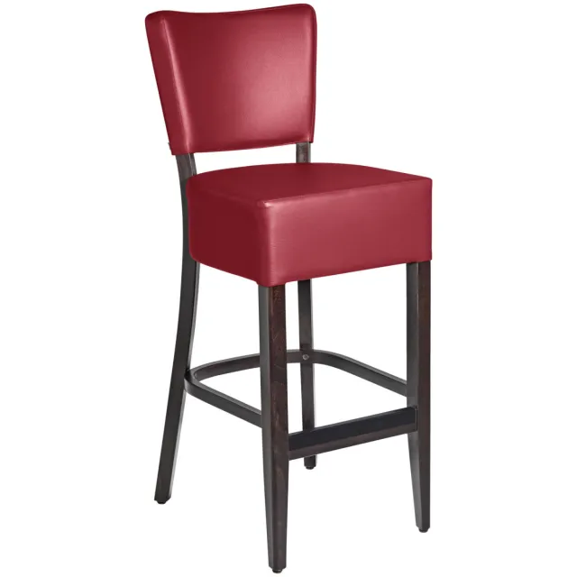 PULSIVA Barstoel Prestige; 45x56x110 cm (BxDxH); zitting bordeaux, frame walnoot