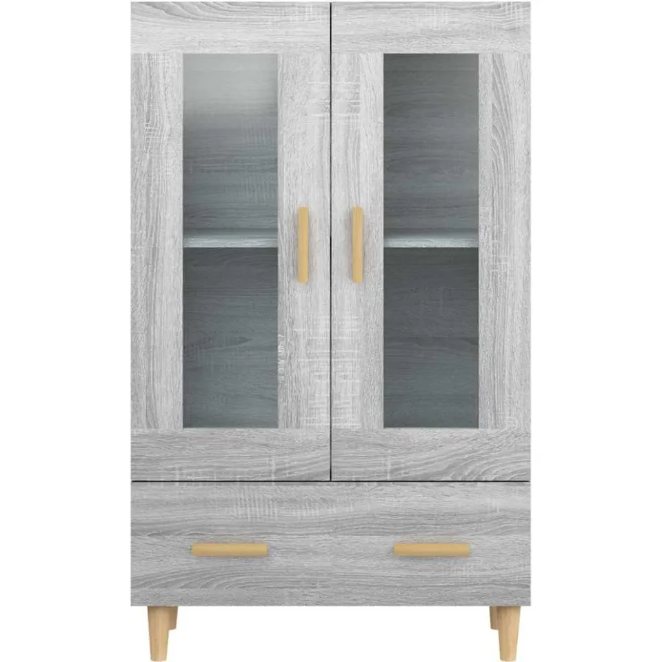 vidaXL Hoge kast 70x31x115 cm bewerkt hout grijs sonoma eikenkleurig, foto 4