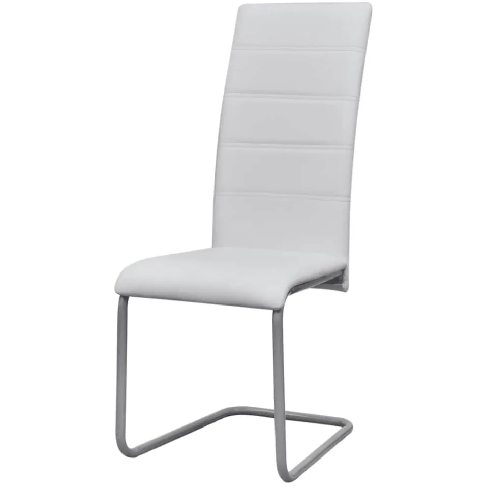 vidaXL Eetkamerstoelen 2 st kunstleer wit, foto 2