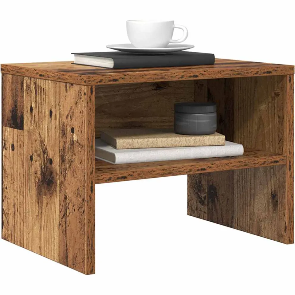 vidaXL Nachtkastje Oud hout 40 x 30 x 30 cm Bewerkt hout Bruin