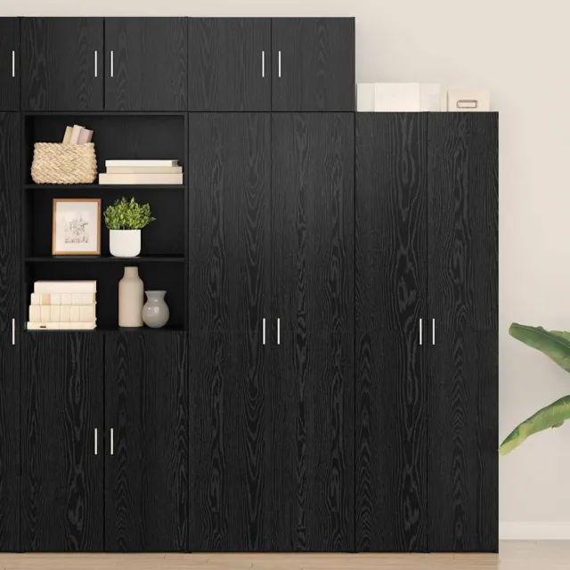 vidaXL Opbergkast 3 st Zwart Eiken 70 x 42,5 x 225 cm, foto 2
