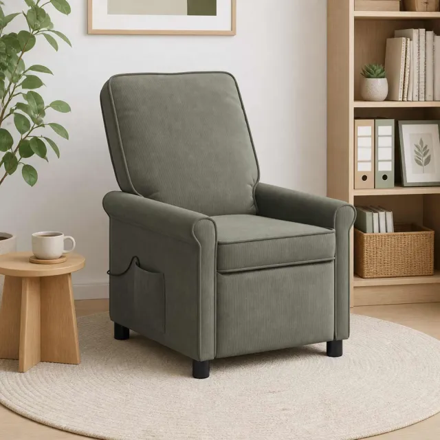 vidaXL Massage-relaxstoel Lichtgrijs 69 x 95 x 101 cm Stof, foto 2