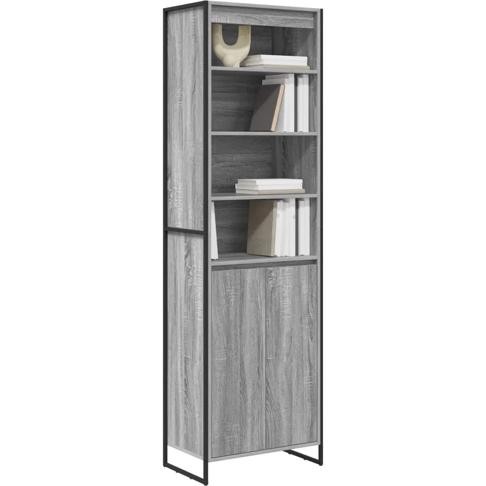 vidaXL Hoge Kasten Grijs Sonoma 60 x 36 x 200 cm Bewerkt hout