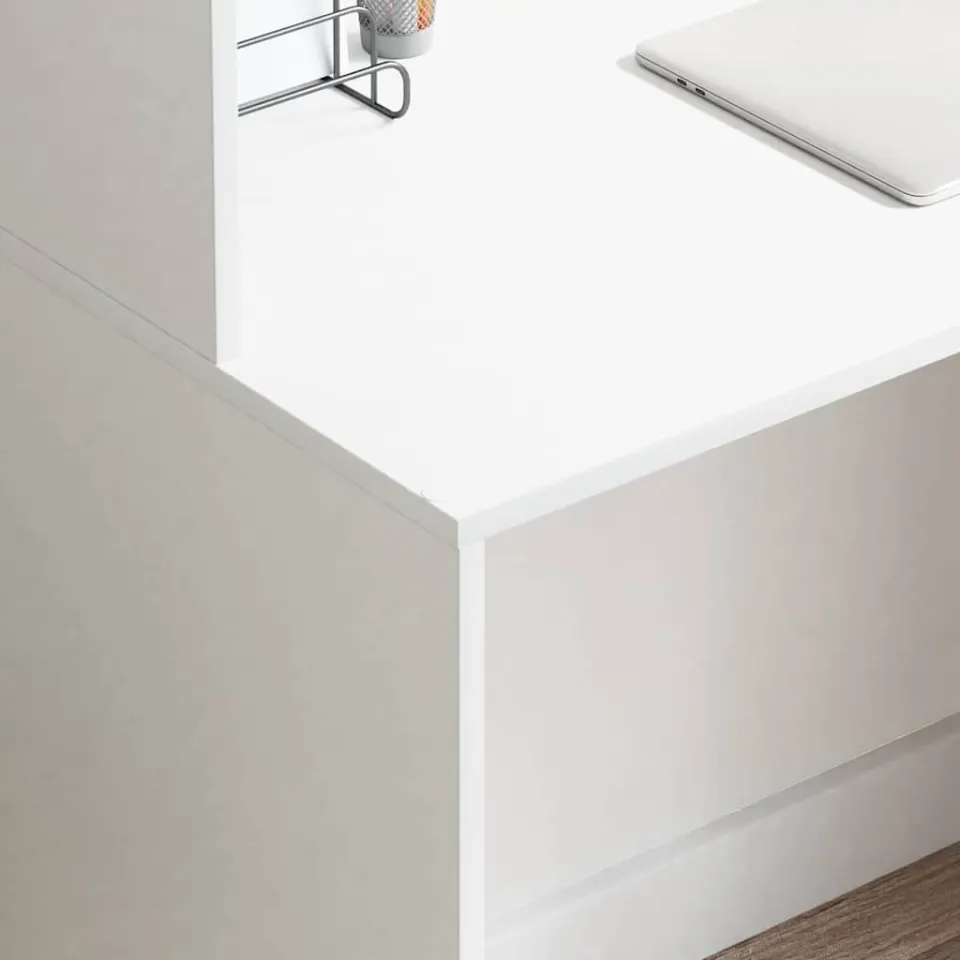 vidaXL Bureau Wit 102 x 50 x 124 cm Bewerkt hout, foto 3