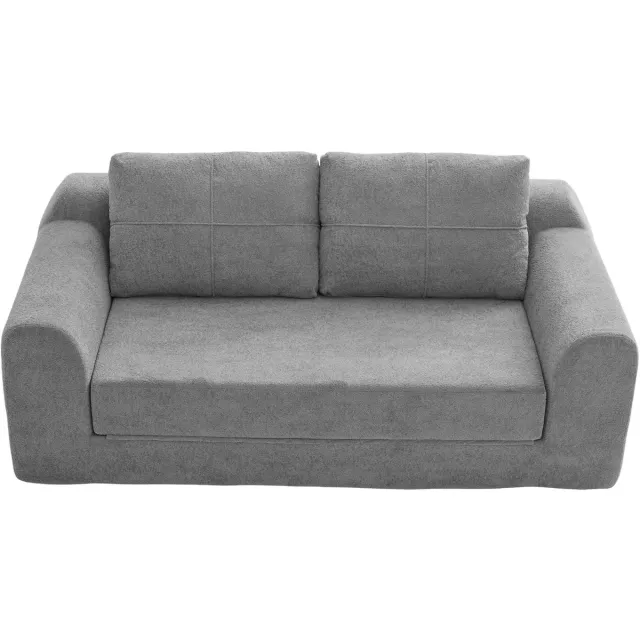 MODENUIT Vloerslaapbank 179 x 95 x 79 cm - Opvouwbaar 2-in-1 Zit- en Slaapfunctie - Voor Appartement - Stof Donkergrijs