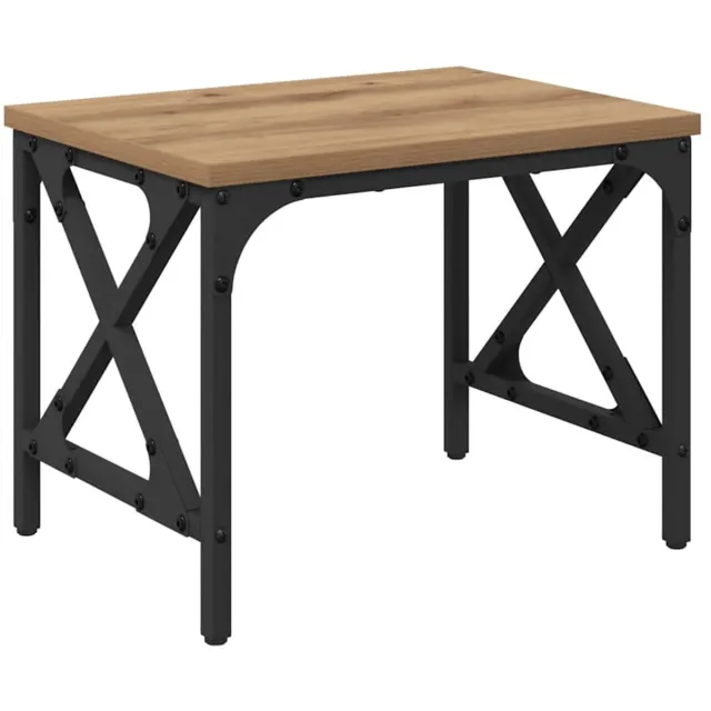 vidaXL Printerstand - Artisanaal - eiken - 40 - x - 30 - x - 31 - cm - Bewerkt - hout Artisanaal eiken
