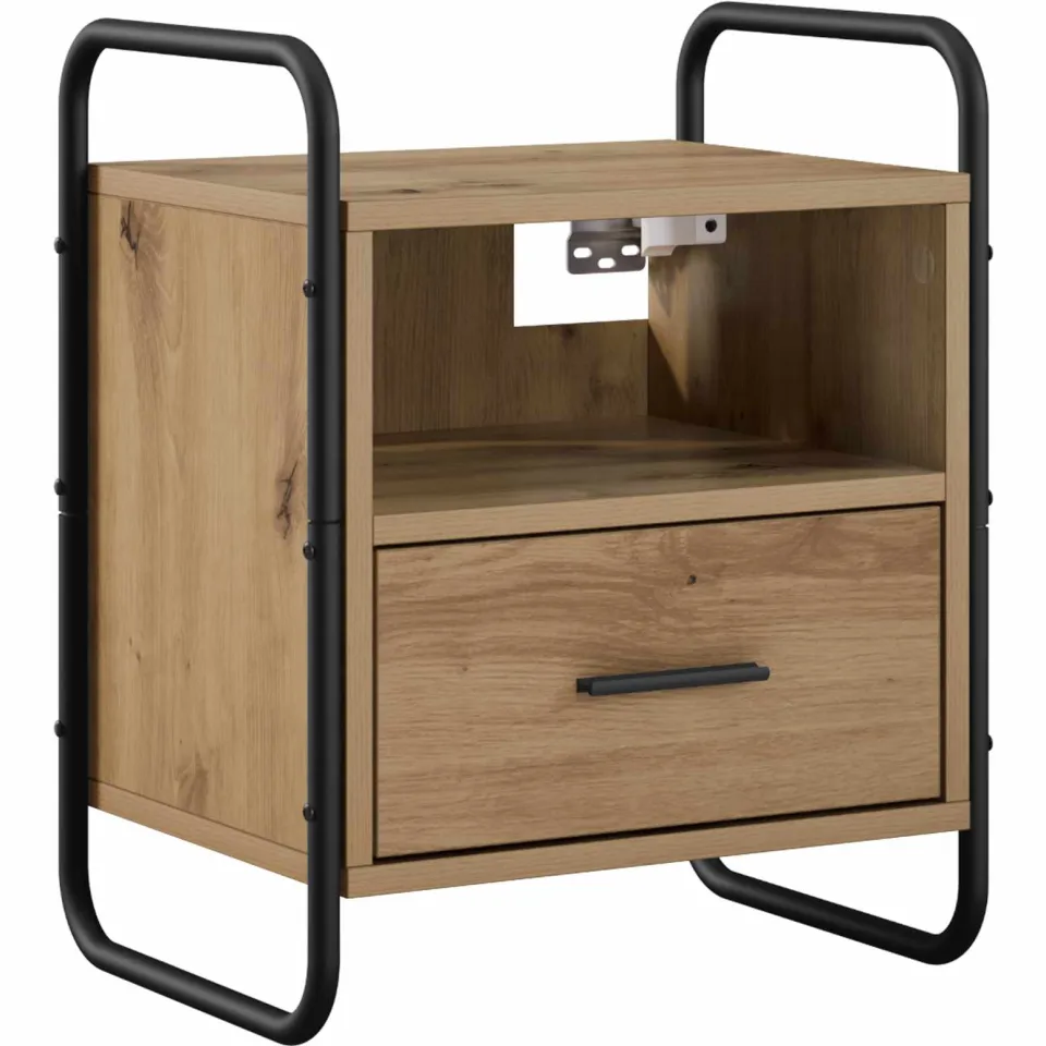 vidaXL Hangend nachtkastje 2 st Artisanaal eiken 40 x 30 x 50 cm Bruin