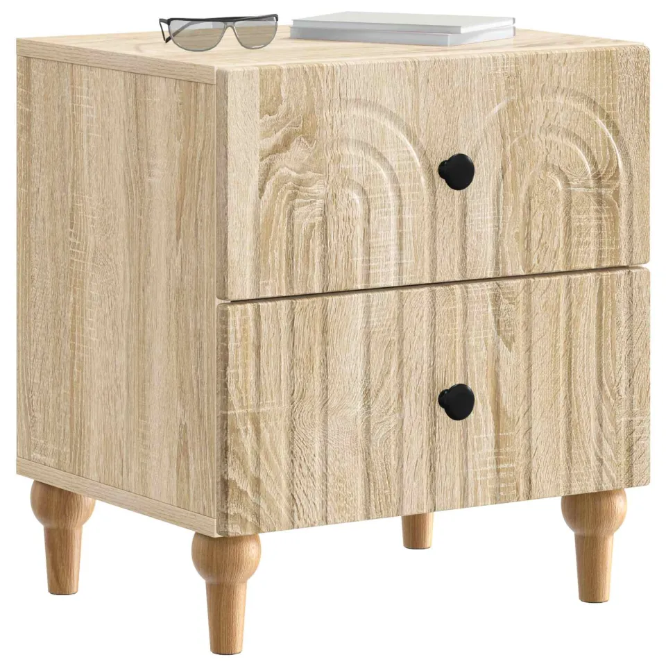 vidaXL Nachtkastje Sonoma Eiken 43 x 34,5 x 48 cm Bewerkt hout Bruin
