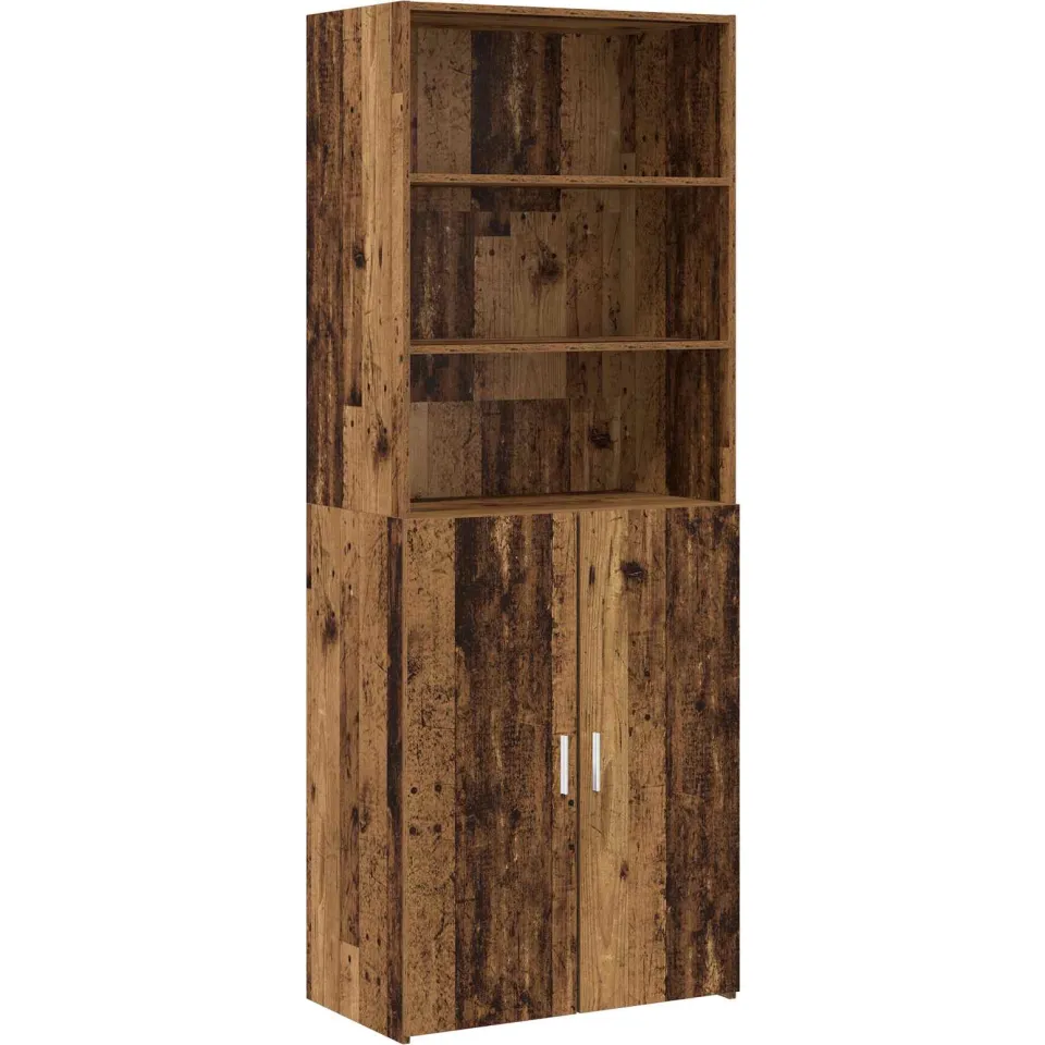 vidaXL Hoge kast Oud hout 70 x 42,5 x 185 cm Bewerkt hout bruin, foto 3