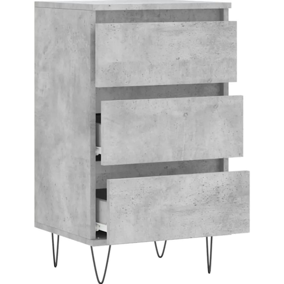 vidaXL Dressoir 40x35x70 cm bewerkt hout betongrijs grijs, foto 4