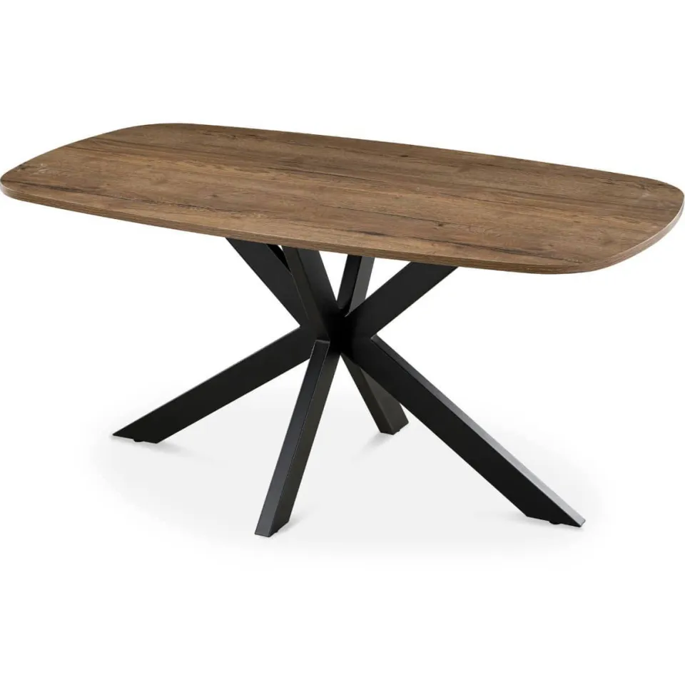 Giga Meubel Eettafel Jaimy - Deens Ovaal Donkerbruin Hout - 160x90x76cm, foto 3