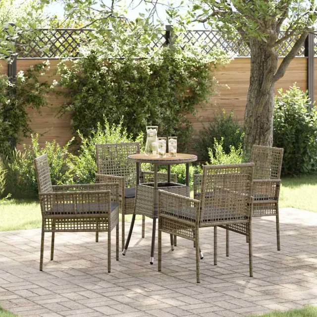 vidaXL Tuin eettafelset 5 st Grijs poly rattan, foto 2