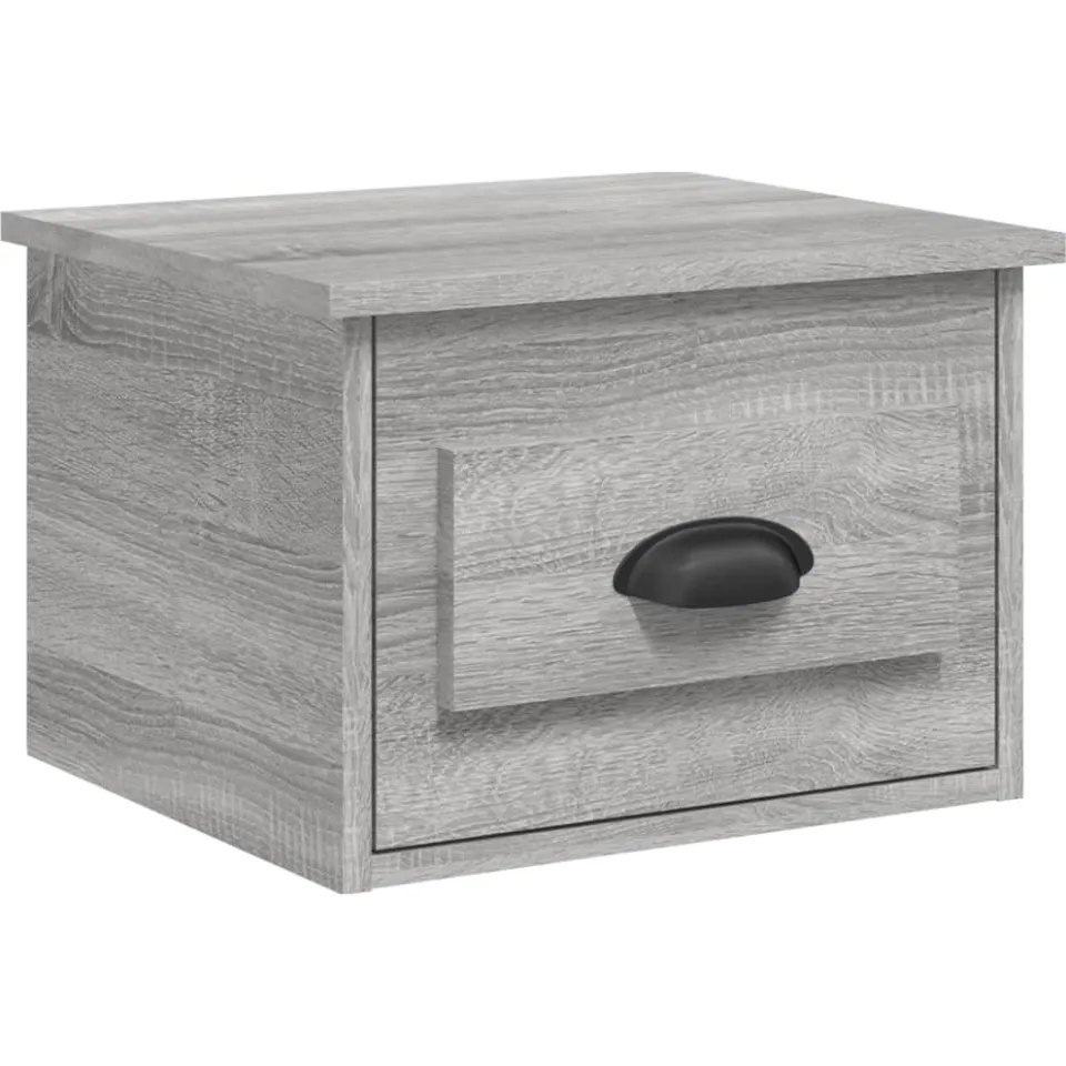 vidaXL Nachtkastje wandgemonteerd 41,5x36x28 cm grijs sonoma eiken
