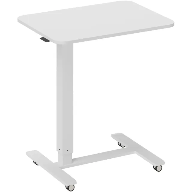Clruro Bureaus - 65x48x70-110 cm - Verstelbaar C-Vormig Bureau - Rollen, Ruimtebesparend - MDF - Wit