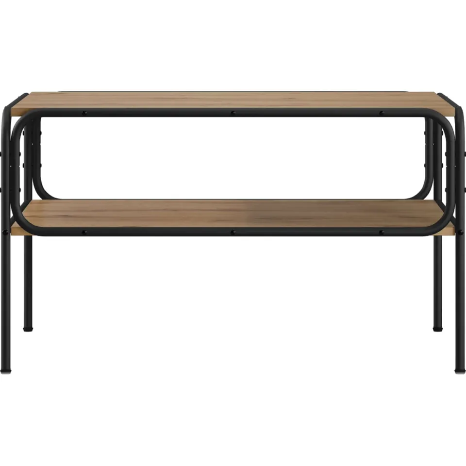 vidaXL Bijzettafel Artisanaal eiken 100 x 50 x 46 cm Bewerkt hout Bruin