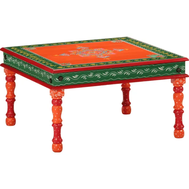 vidaXL Salontafel handbeschilderd massief mangohout oranje, foto 2