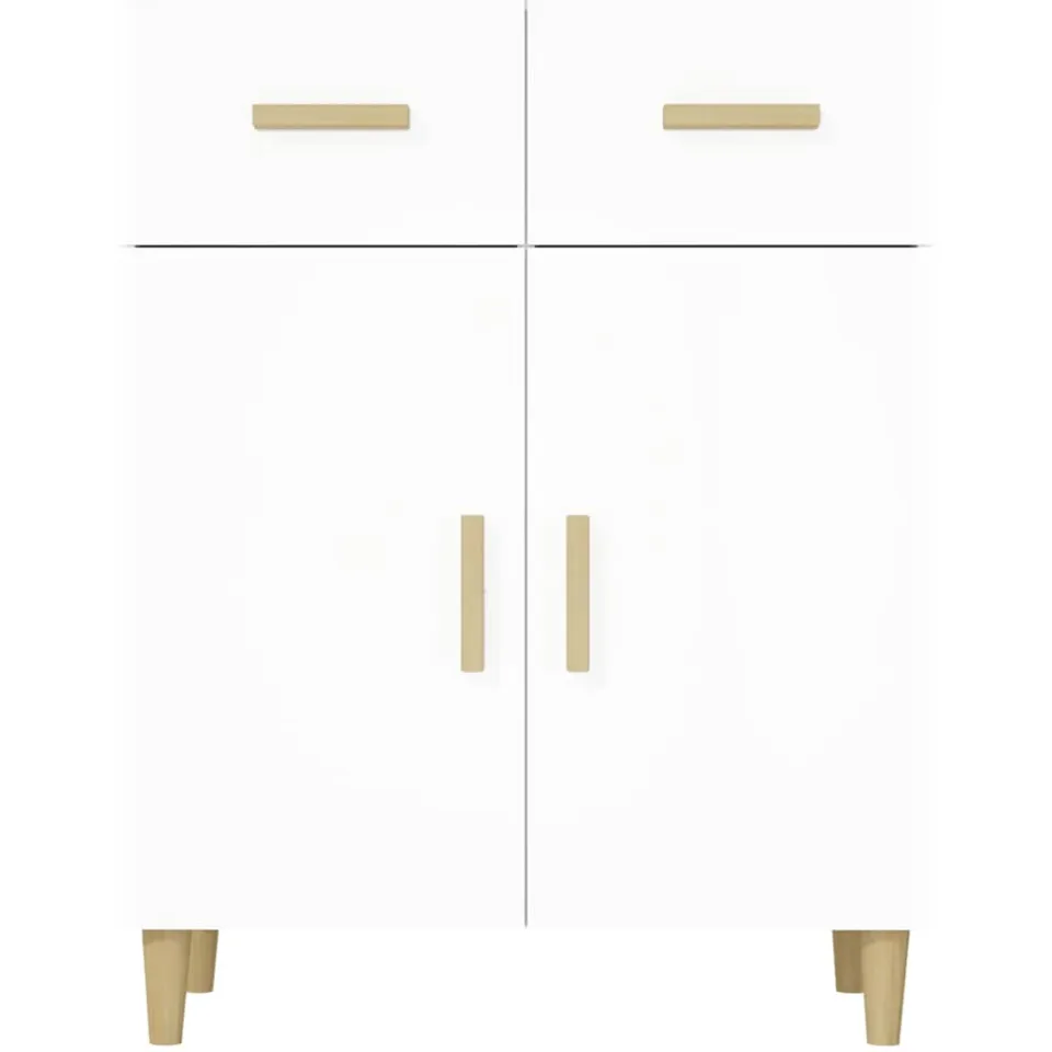 vidaXL Dressoir 69,5x34x89 cm bewerkt hout wit, foto 4