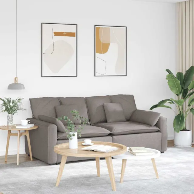 vidaXL Modulaire bank met kussens taupe