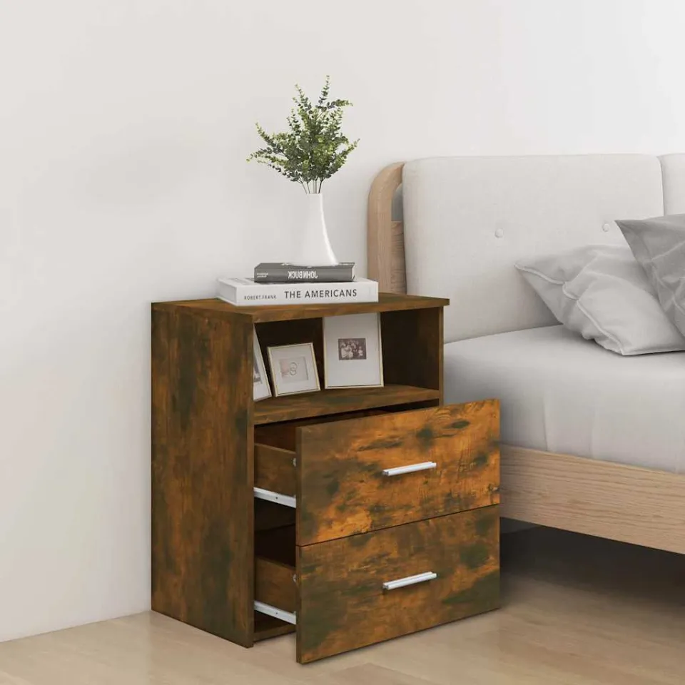 vidaXL Nachtkastjes 2 st 50x32x60 cm gerookt eikenkleurig, foto 4