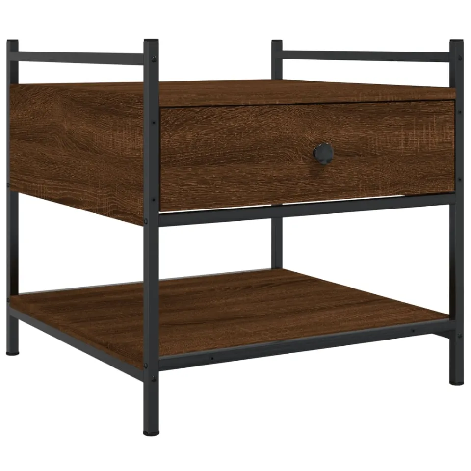 vidaXL Salontafel 50x50x50 cm bewerkt hout bruin eikenkleur, foto 3