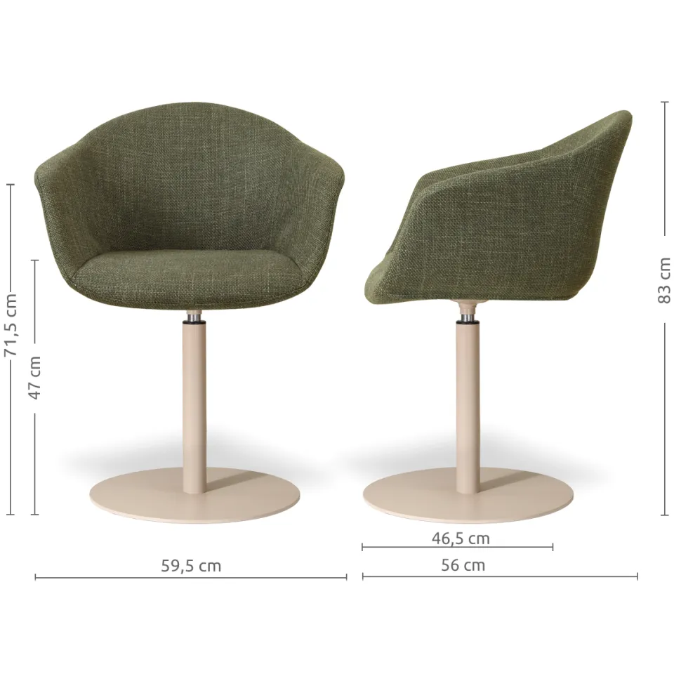 Nolon Niva-Otis draaibare tulp eetkamerstoel forestgroen - beige onderstel, foto 3
