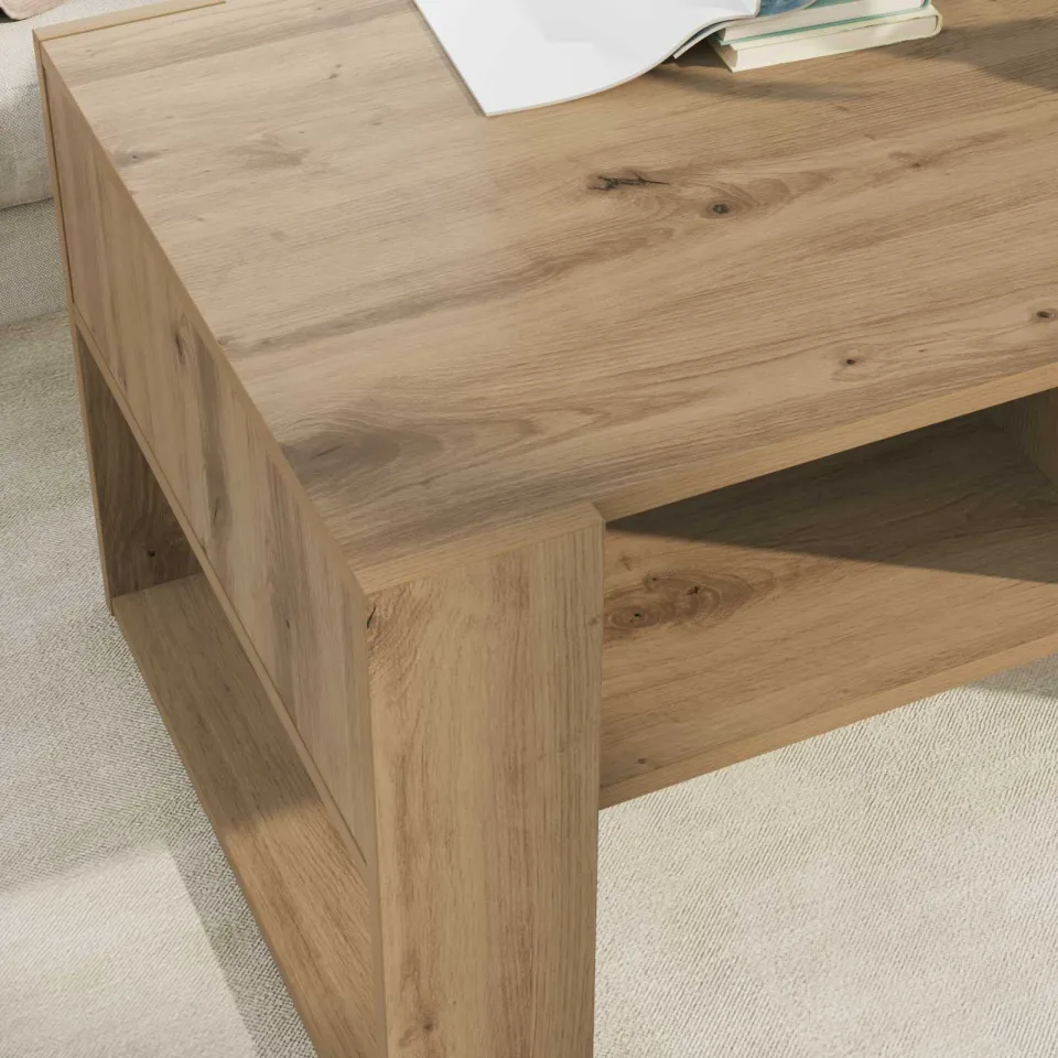 vidaXL Salontafel Artisan Eiken 92 x 53 x 45 cm Bewerkt hout, foto 4