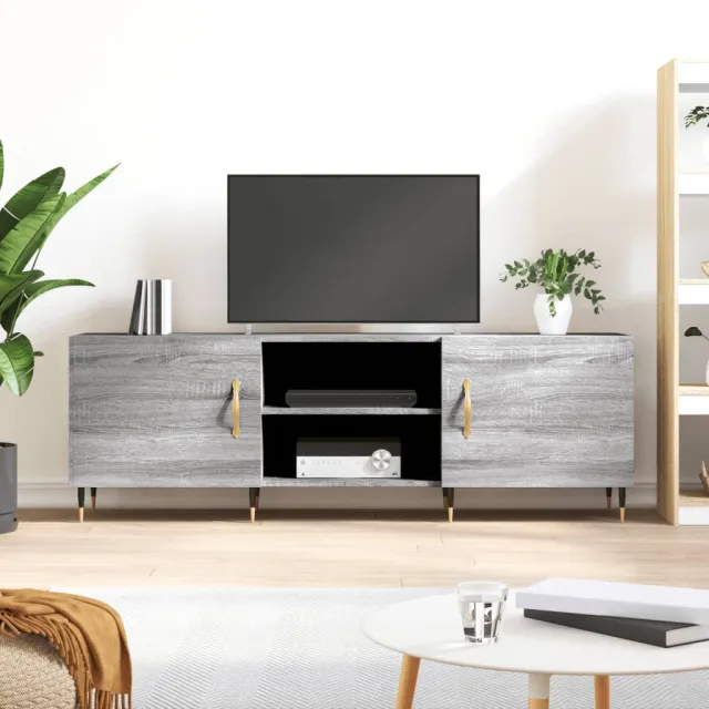 vidaXL Tv-meubel 150x30x50 cm bewerkt hout grijs sonoma eikenkleurig, foto 2