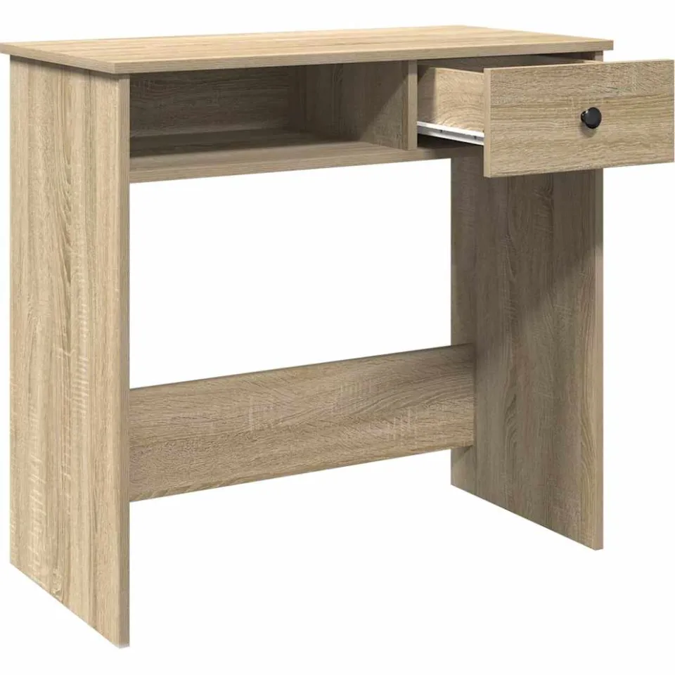vidaXL Bureau 80x40x75 cm bewerkt hout sonoma eikenkleurig, foto 4