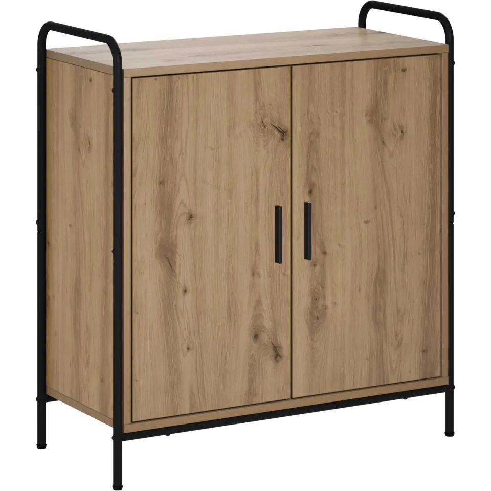vidaXL Dressoir Artisanaal eiken 97 x 33 x 81 cm Bewerkt hout, foto 3