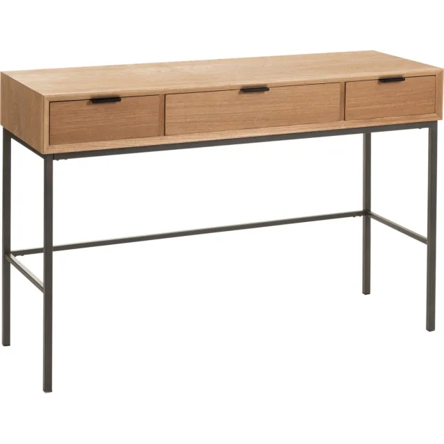 J-Line console 3 Laden - hout/metaal - naturel