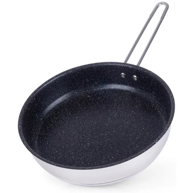 Orion Grande - Stalen Koekenpan - 26 cm - Granieten Coating - Geschikt Voor Alle Kookplakken Zilver