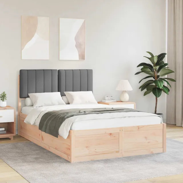 vidaXL Bedframe met Gevoerd Hoofdgedeelte Donkergrijs 120 x 200 cm