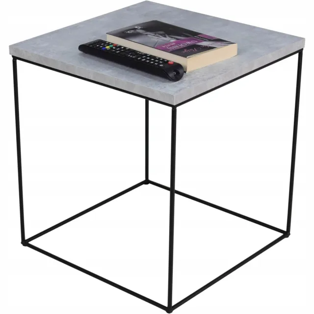FutuStal Draden Tafel - Zwarte Mat - Beton Look - Vierkant Zwart;Grijs