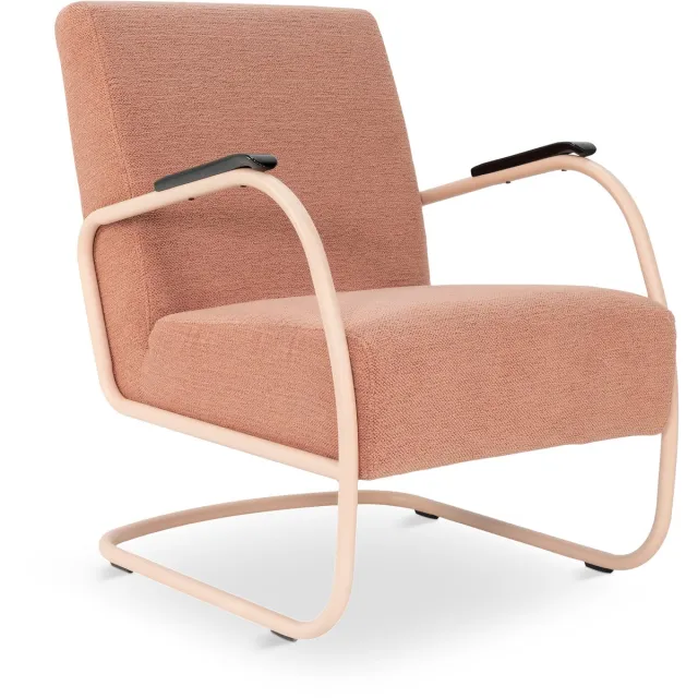 Spinder Design Retro Fauteuil - platgeweven stof - Peachy Rosé/Blush