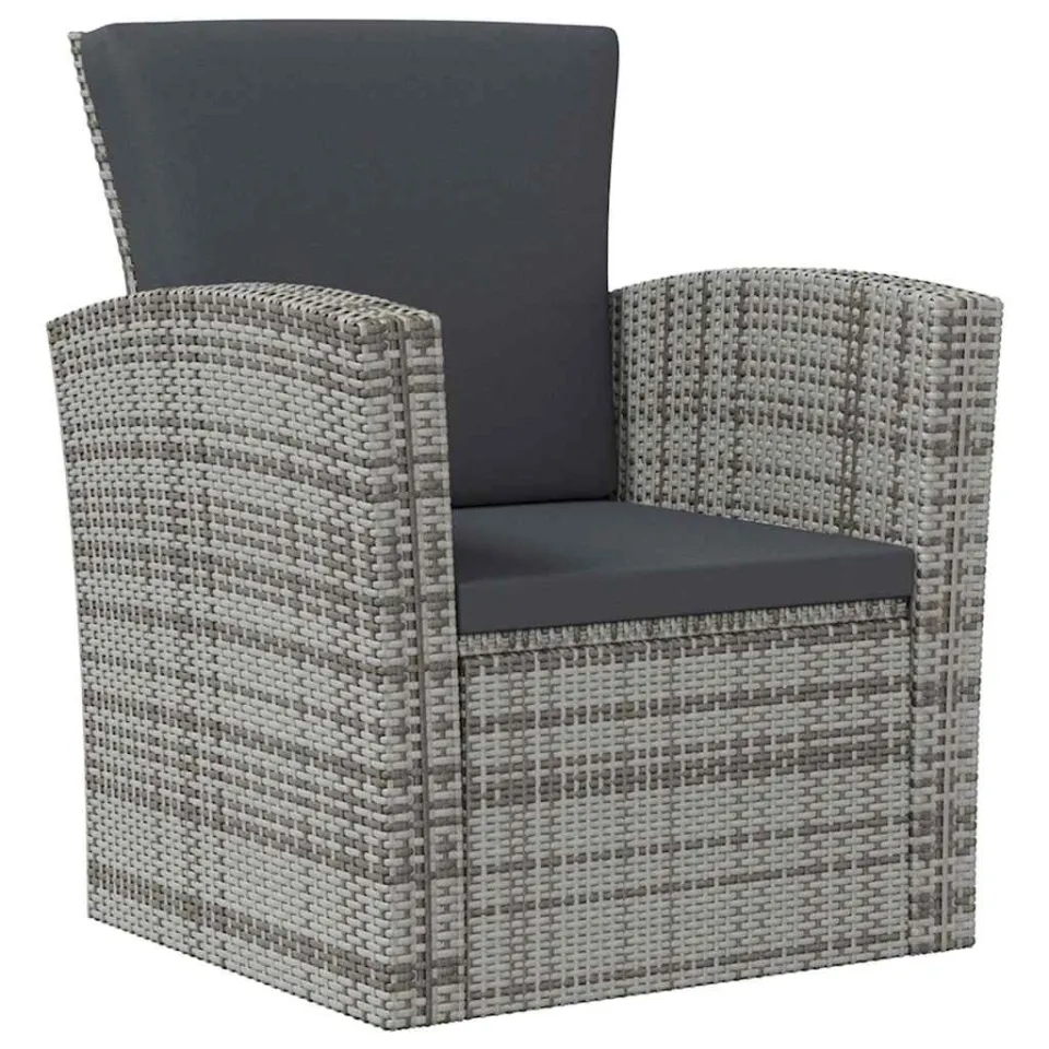 vidaXL 16-delige Loungeset met kussens poly rattan grijs