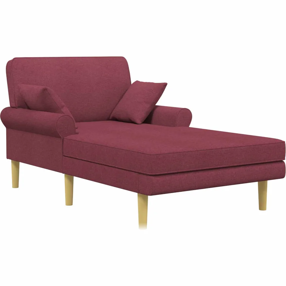 vidaXL Chaise longue Wijnrood Stof, foto 3